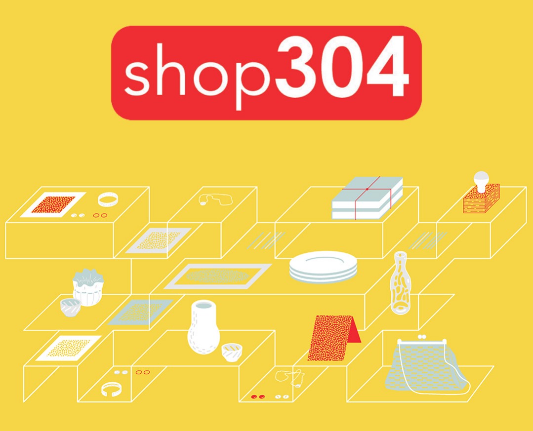 Shop 304 graphic; illustration of gift shop
